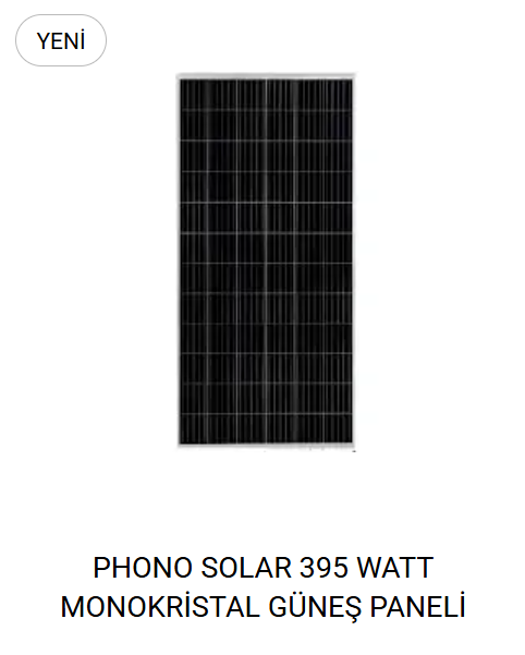 PHONO SOLAR 395 WATT MONOKRİSTAL GÜNEŞ PANELİ